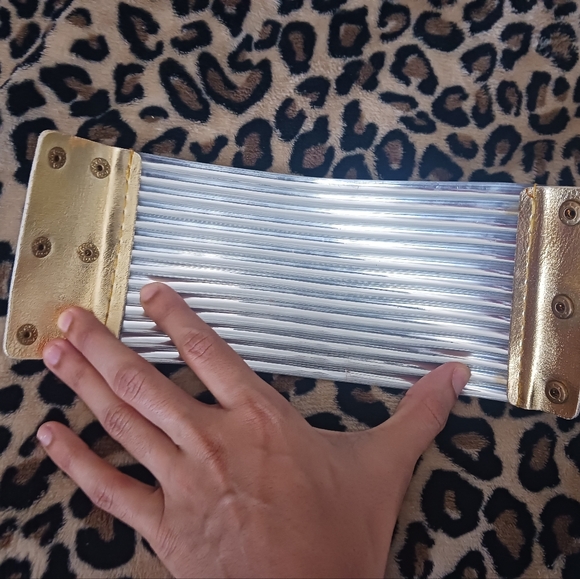 Women gold mirror metallic Fashion plastic adjustable long bracelet - Picture 7 of 10